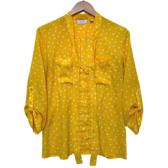 New York & Company Tops - Yellow & White Polka Dot Blouse
